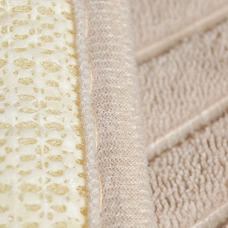 Tapis de salle de bain à vagues, dos PVC picoté