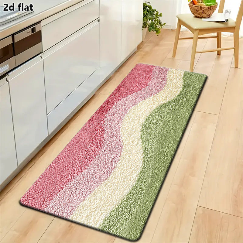 Tapis de salle de bain, vagues façon pastèque