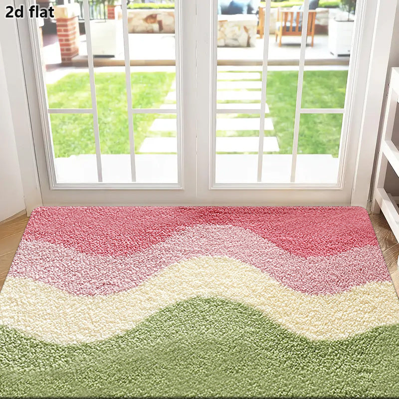 Tapis de salle de bain, vagues façon pastèque