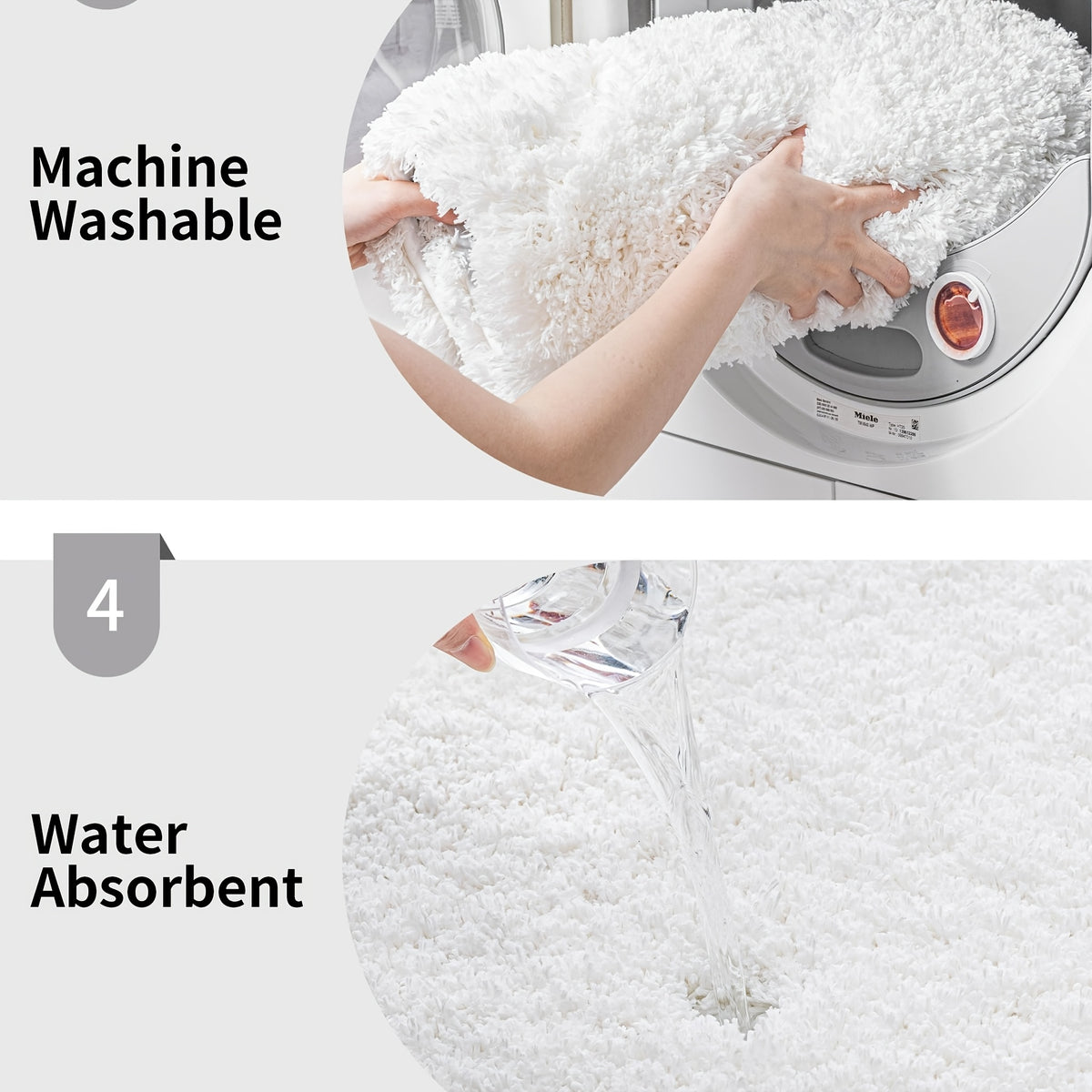 Tapis de salle de bain, velours bouclé