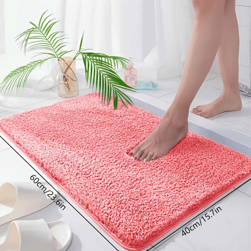 Tapis de salle de bain en velours brossé uni, neuf