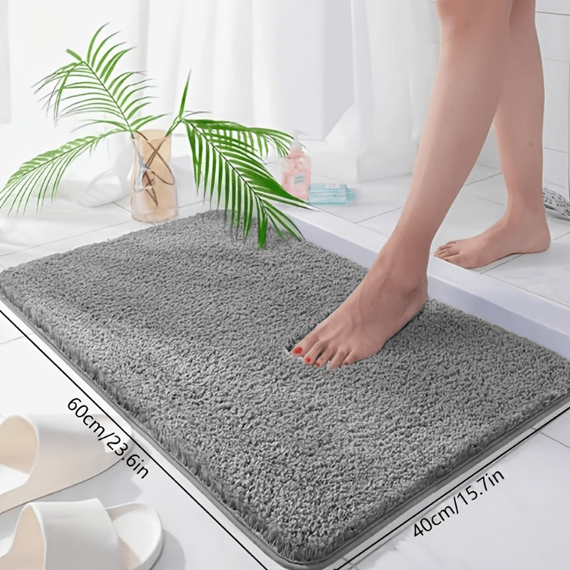 Tapis de salle de bain en velours brossé uni, neuf