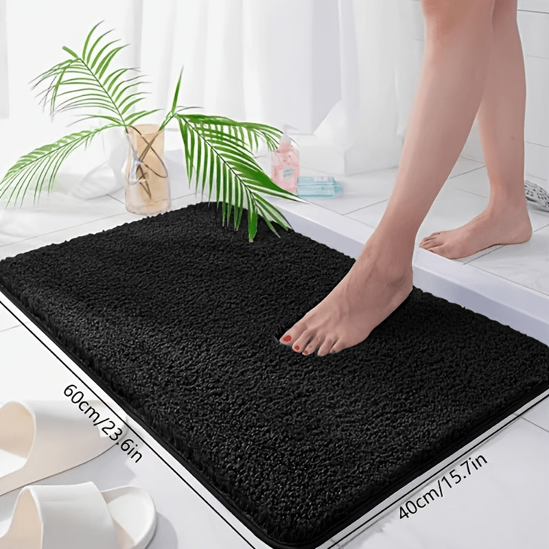 Tapis de salle de bain en velours brossé uni, neuf