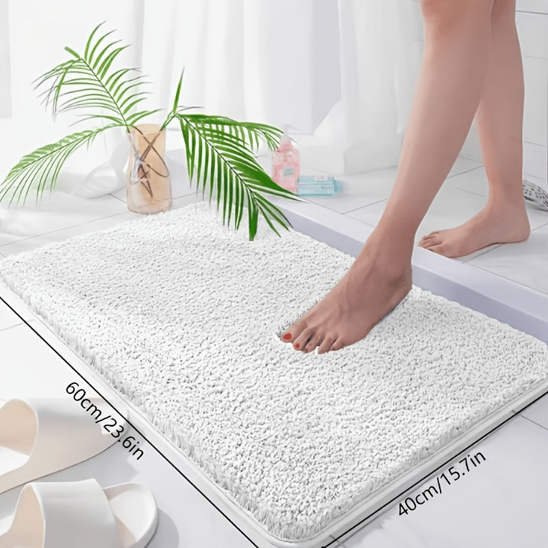 Tapis de salle de bain en velours brossé uni, neuf