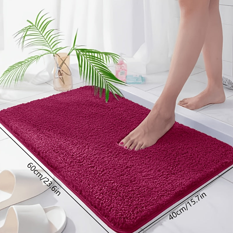 Tapis de salle de bain en velours brossé uni, neuf