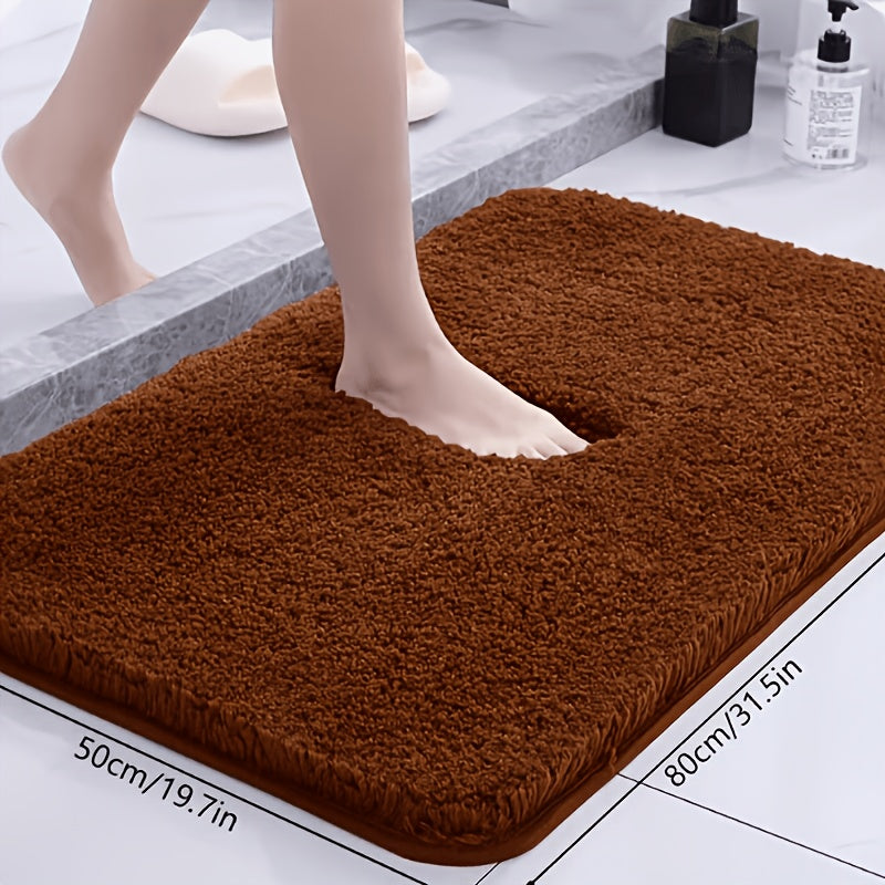 Tapis de salle de bain en velours brossé uni, neuf