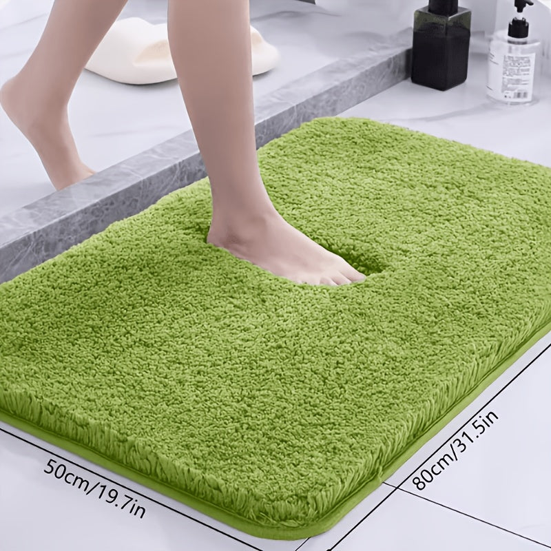 Tapis de salle de bain en velours brossé uni, neuf