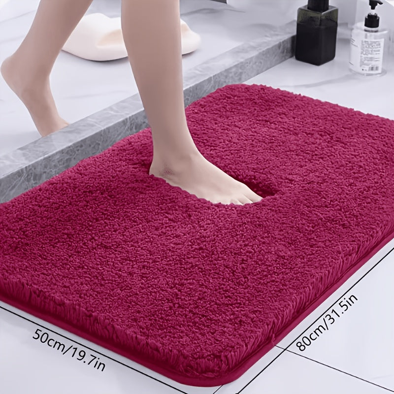 Tapis de salle de bain en velours brossé uni, neuf