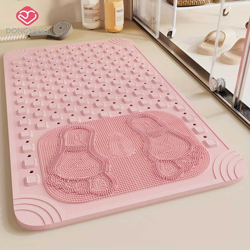 Tapis de salle de bain à ventouses avec zone de massage plantaire