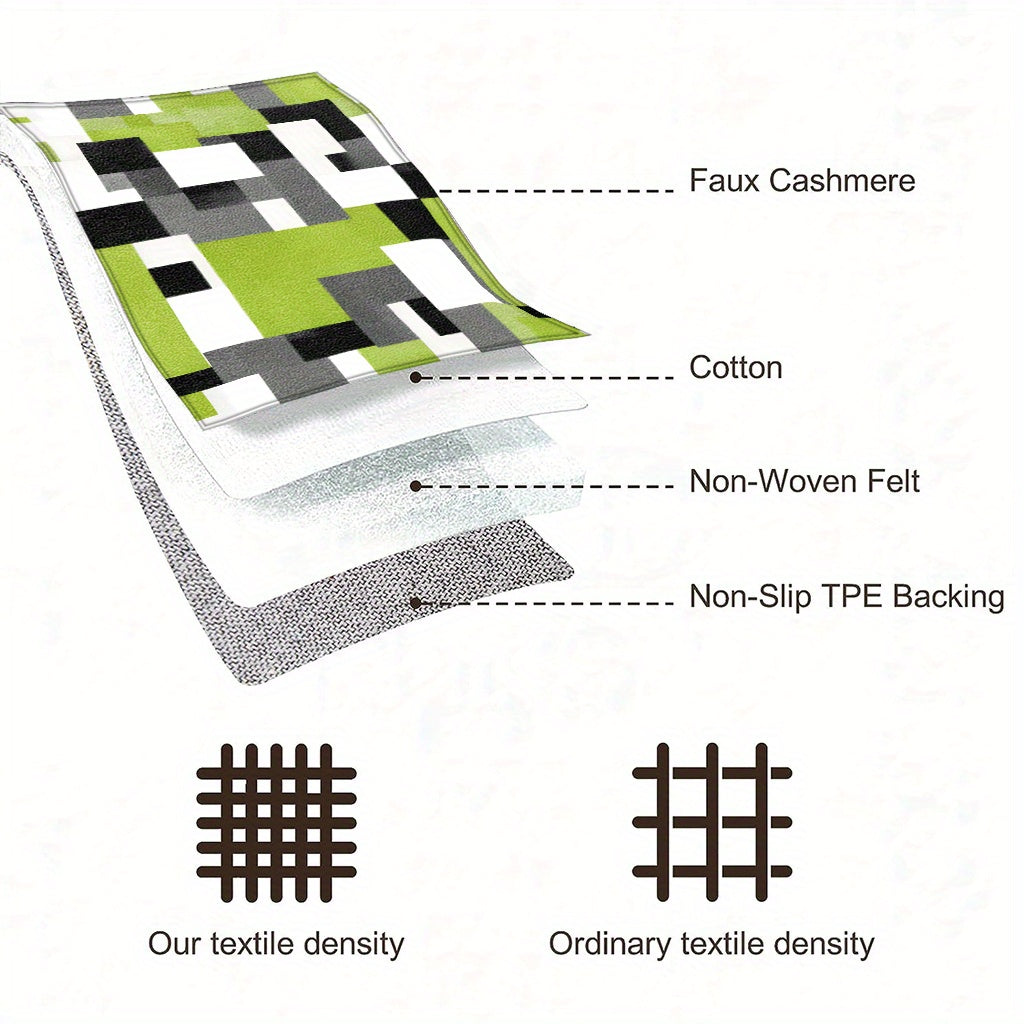 Tapis de salle de bain anis, mosaïque de blocs