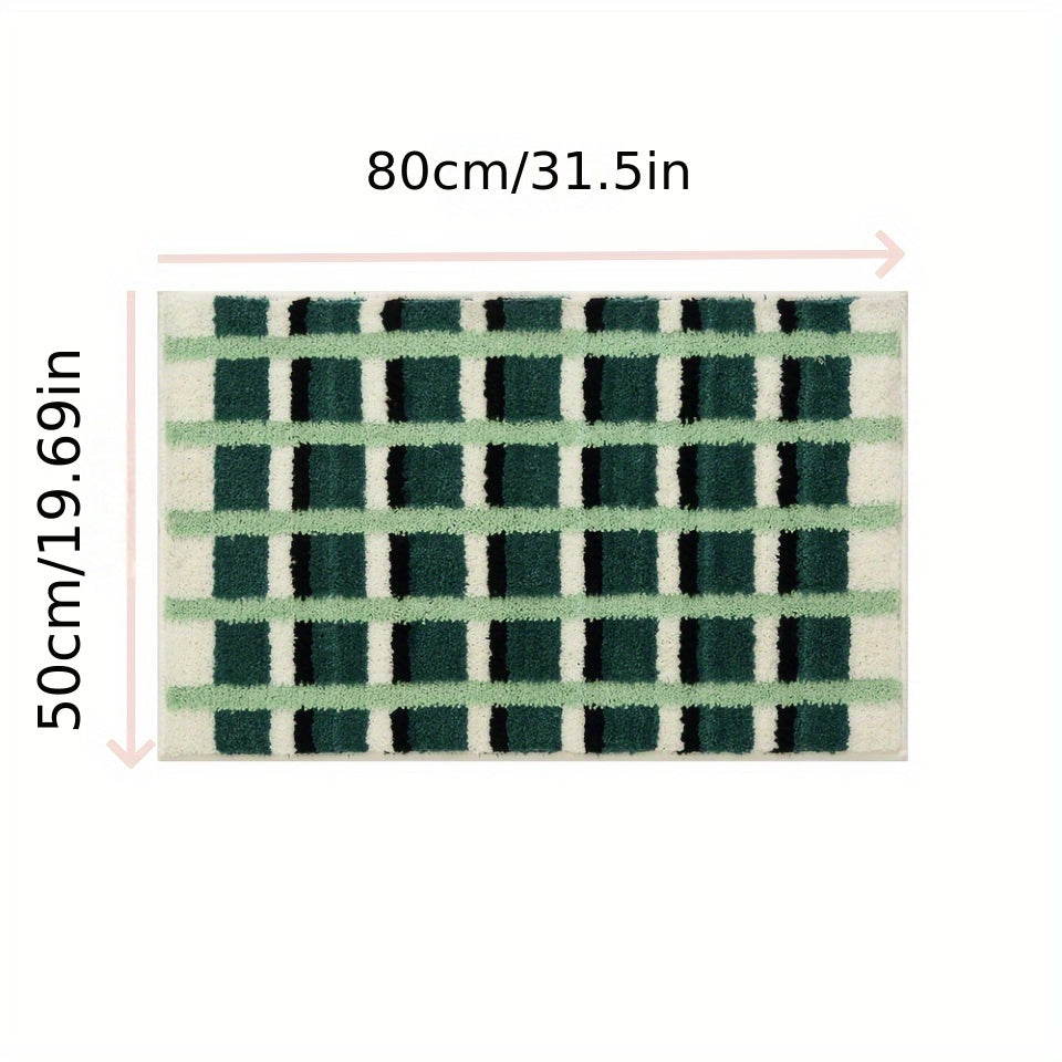 Tapis de salle de bain à carreaux, dos TPR