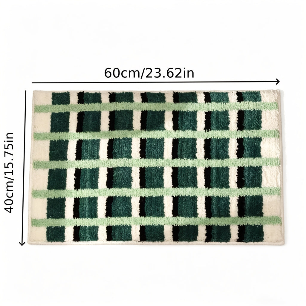 Tapis de salle de bain à carreaux, dos TPR