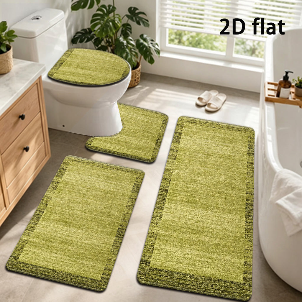 Tapis de salle de bain, trio avec housse d'abattant