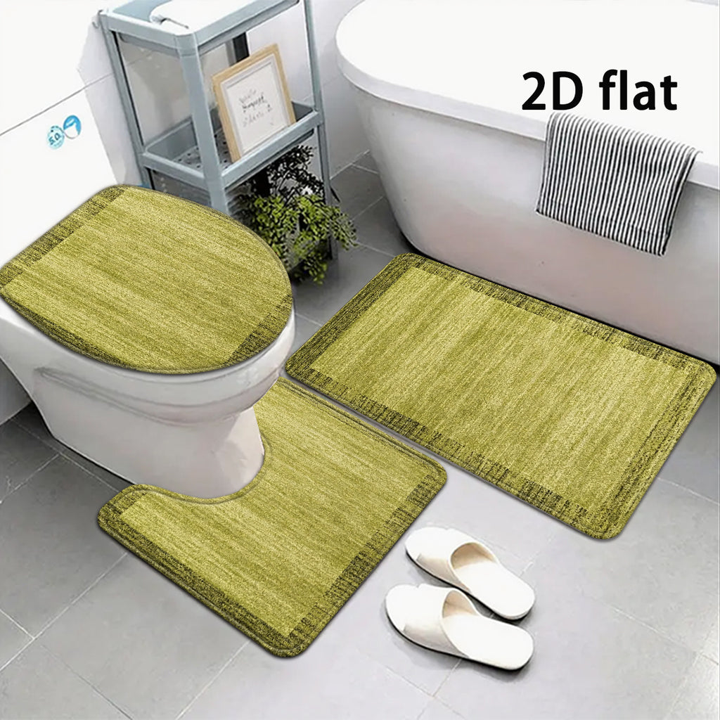 3PCS【45cm*75cm+coussin en U+couvercle de couvercle de toilette】
