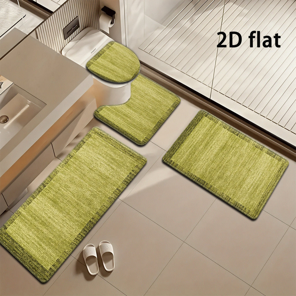 Tapis de salle de bain, trio avec housse d'abattant