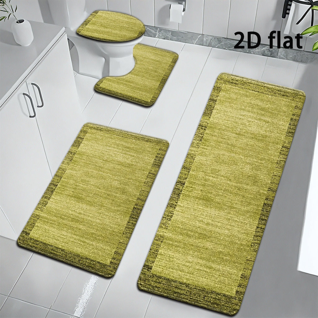 Tapis de salle de bain, trio avec housse d'abattant