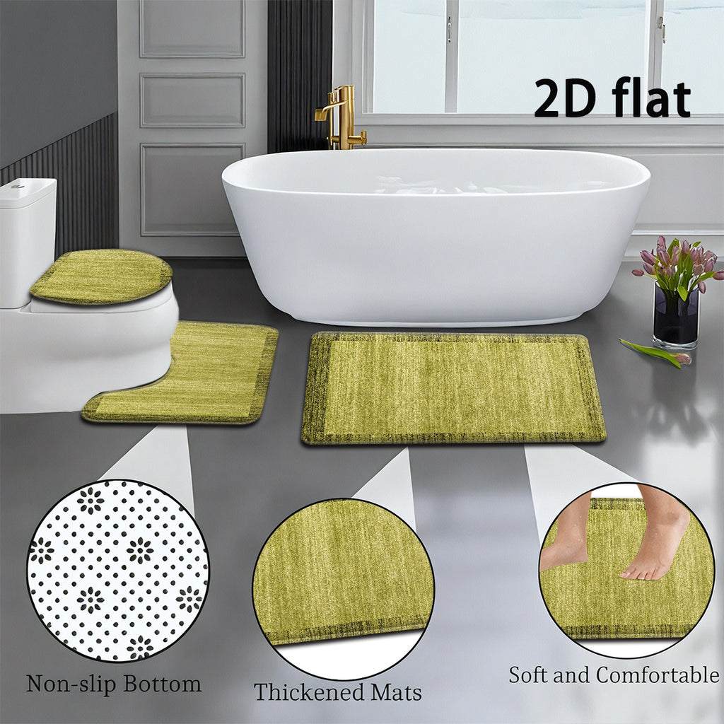 Tapis de salle de bain, trio avec housse d'abattant