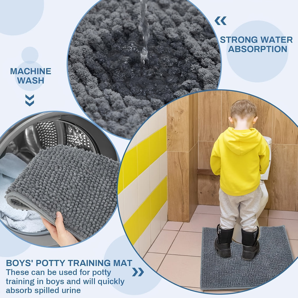 Tapis de salle de bain WC carré chenille, 8