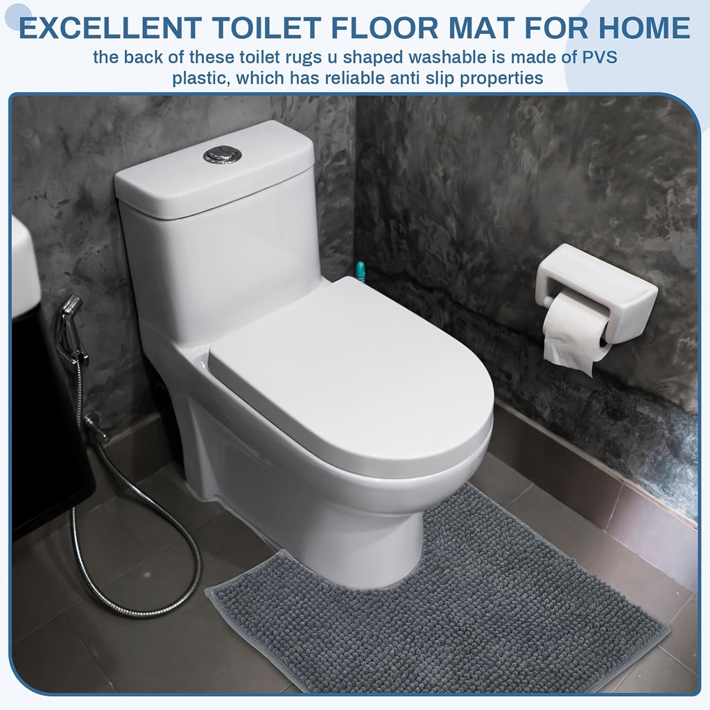 Tapis de salle de bain WC carré chenille, 8
