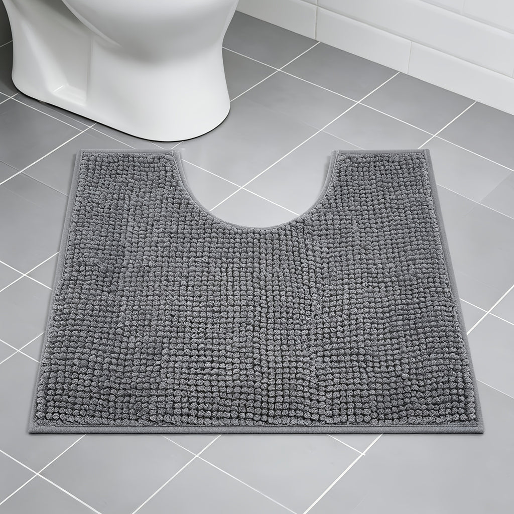Tapis de salle de bain WC carré chenille, 8