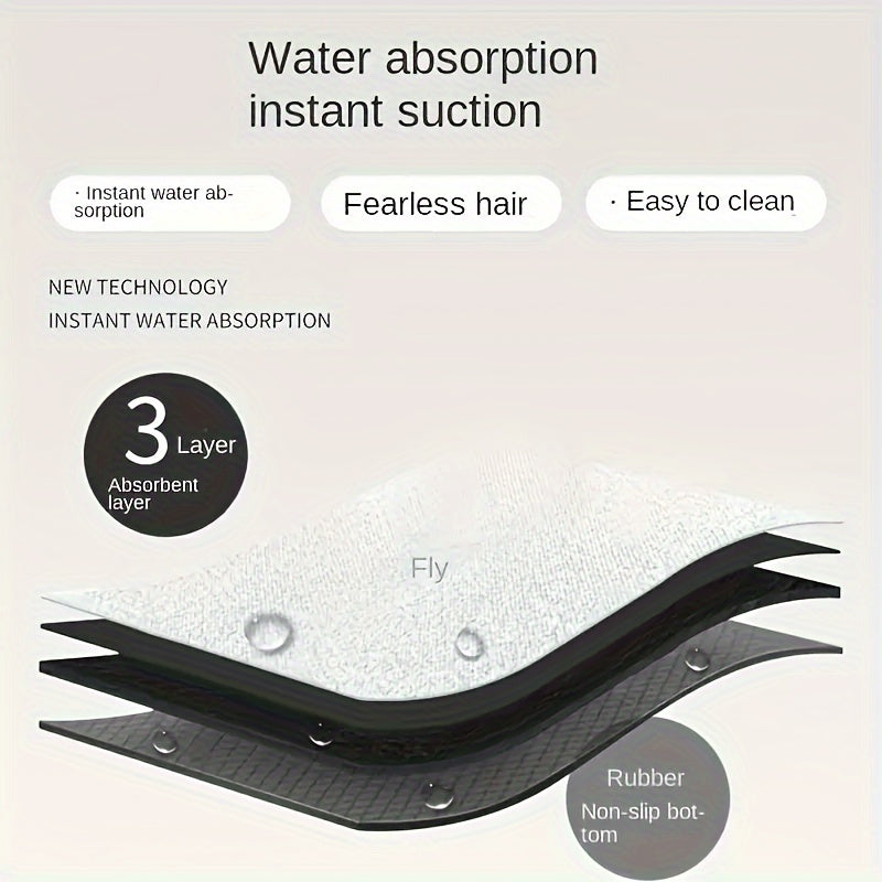 Tapis de salle de bain imprimé lames de bois, diatomée plate