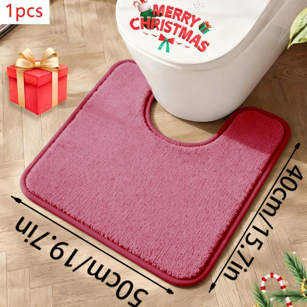 Siège de Toilette en Forme de U Rouge Vin / 40*50cm (tapis antidérapant en forme de U)